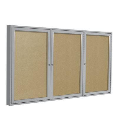Ghent No Vinyl Enclosed Cabinet Metal Bulletin Board