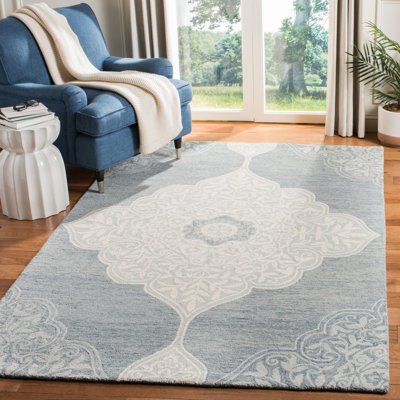 Burhardt Hand Tufted Wool Ikat Rug