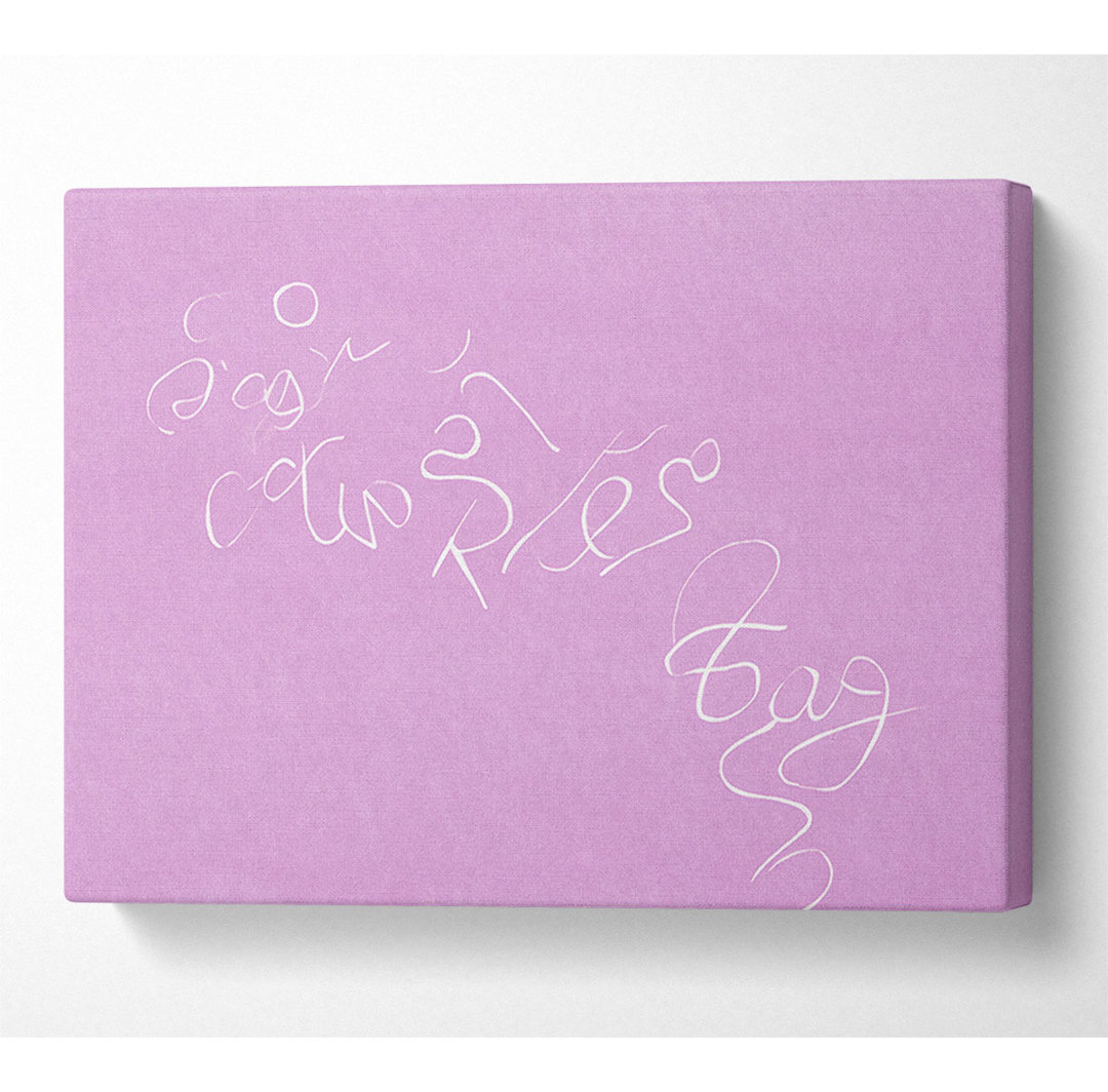 Badezimmer Zitat Soak Relax Enjoy Pink - Wrapped Canvas Typography