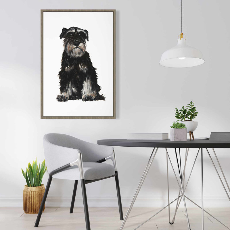 Toile encadrée miniature Schnauzer | Chambre à coucher pour les amoureux des animaux de compagnie
