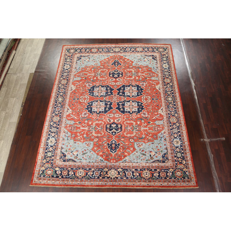 One-of-a-Kind 9'3'' x 11'6'' New Age Rectangle Wool Area Rug in Orange