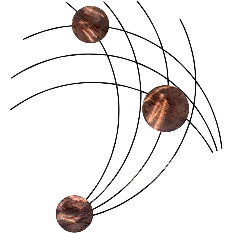 Handmade Modern Abstract Wall Decor, Distressed Copper