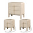 Ensemble de chambre à coucher, commode et table de chevet 3 pièces Mid-Century pour chambre à coucher, ensemble de table de chevet 2, commode 3 tiroirs