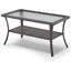 Table basse - Table basse en rotin de rotin avec plateau en verre trempé et table de rangement à 2 niveaux pour terrasse-256270851