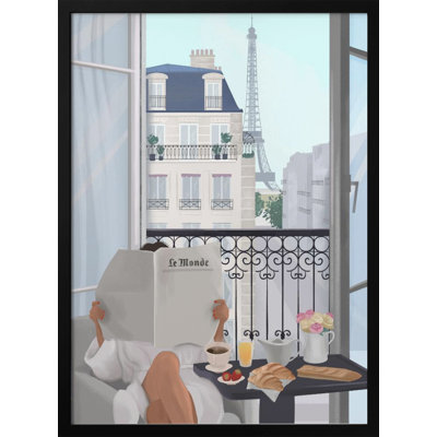 "Paris balcon", art mural texturé encadré