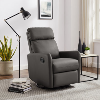 Demecio Faux Leather Swivel Recliner
