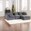 Canapé modulaire surdimensionné en nuage, velours gris antique, confort de salon moderne