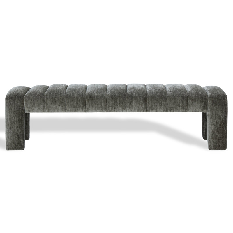 Bellisima Upholstered Bench, Dark Green Chenille