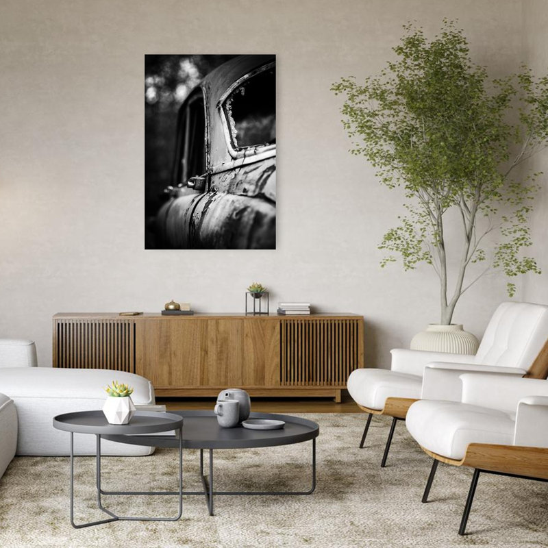 Impression d'art mural rétro industriel classique patiné, 48" H x 32" W