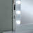 Contemporary Style 1Pc Vanity W/ Stool Set Glass Top Storage Drawers Central Mirror W/ Bulbs USB And Power Outlet White And Gray Finish