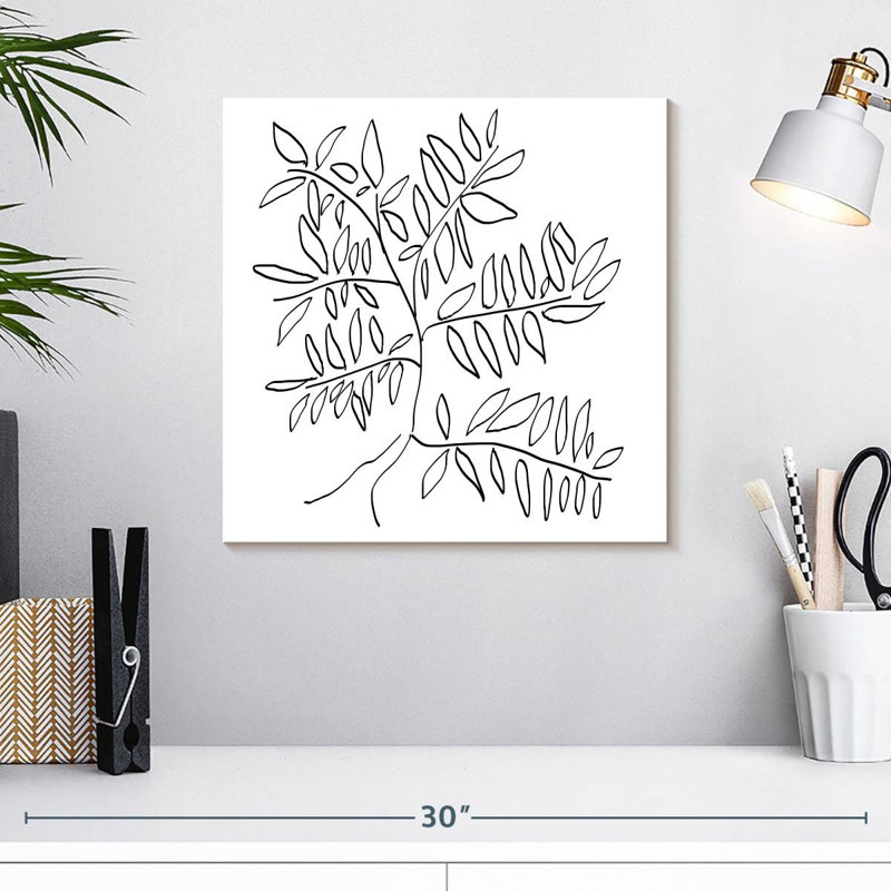 Harnek A Black And White Tree, 16" H x 16" W