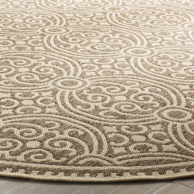 Burnell Performance Indoor/Outdoor Area Rug, Round 6'7"