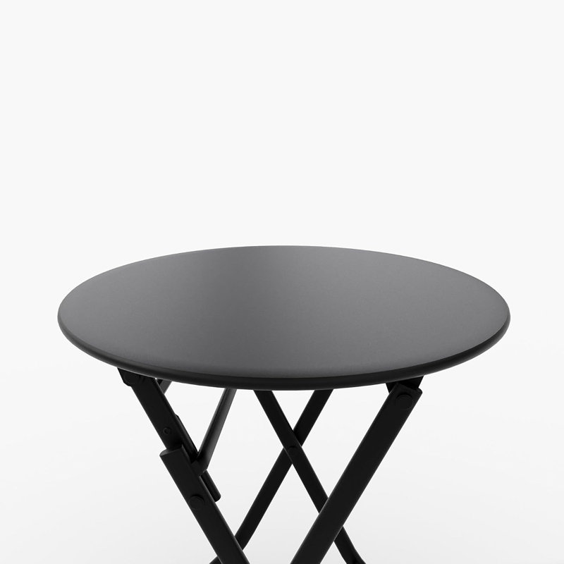 Ensemble bistro d'extérieur 3 pièces, ensemble de table basse et chaises pliantes et imperméables, Noir