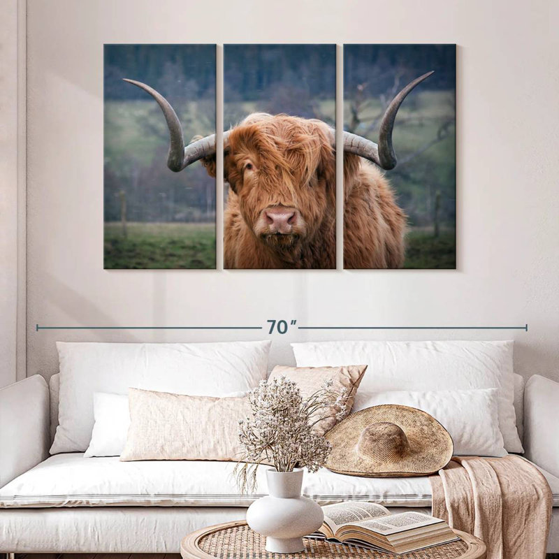 Brampt Wooly Highland Cow, H 32 po x l 50 po