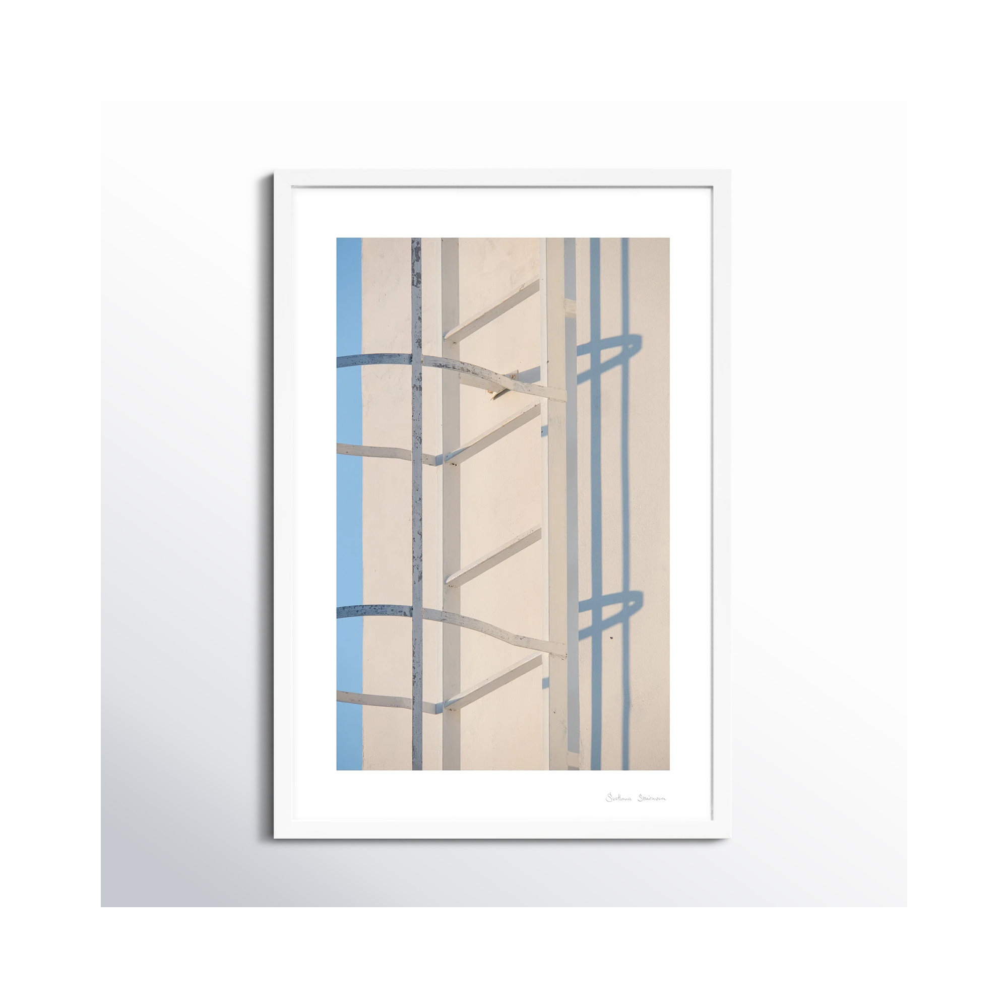 Lowell White Fragments from Greece 3 by Svetlana Smirnova - Picture Frame Photograph, White, 38" H x 26.5" W x 1.25" D