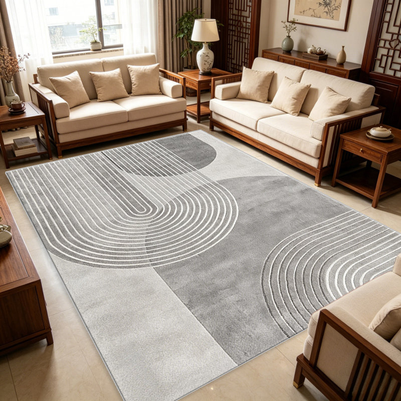 Grey Mid-Century carpet-easy to clean, machine-washable, soft and comfortable; suitable for door mats, kitchens, living rooms, bedrooms, corridors, and laundry areas. Easy to clean, durable carpet for home decoration.