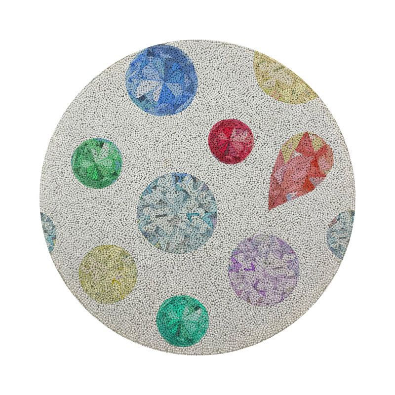 Jewel Vegan Leather Round Beaded Placemat