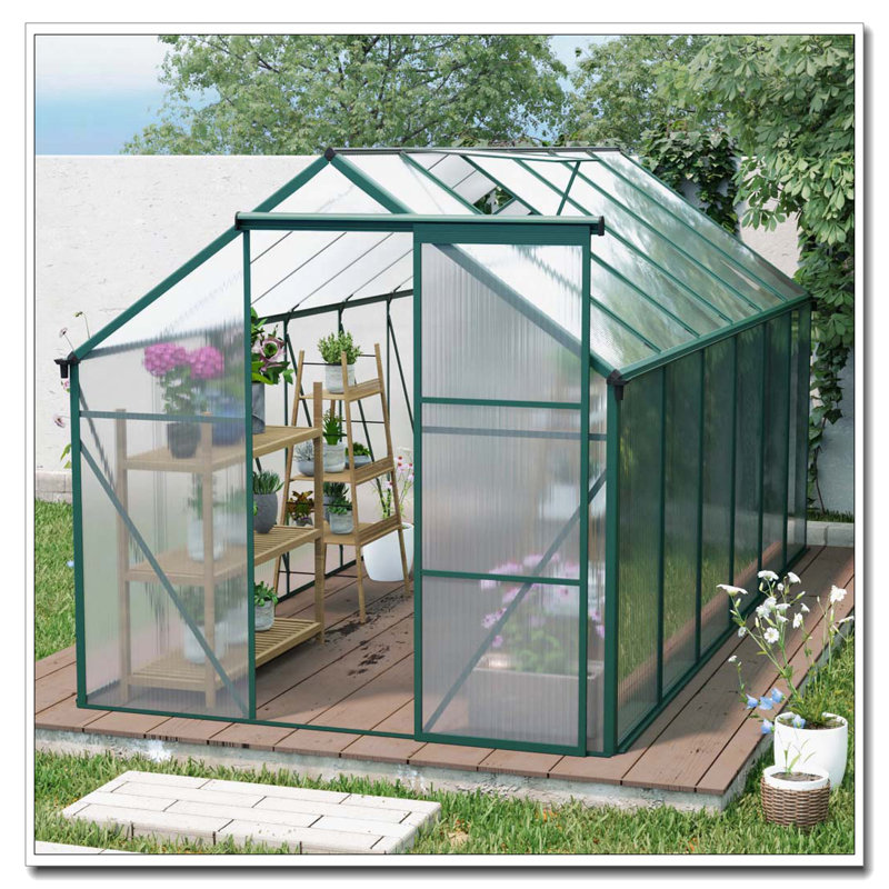 6x12 FT Polycarbonate Greenhouse Raised Base and Anchor Aluminum Heavy Duty Walk-in Greenhouses for Outdoor Backyard in All Season