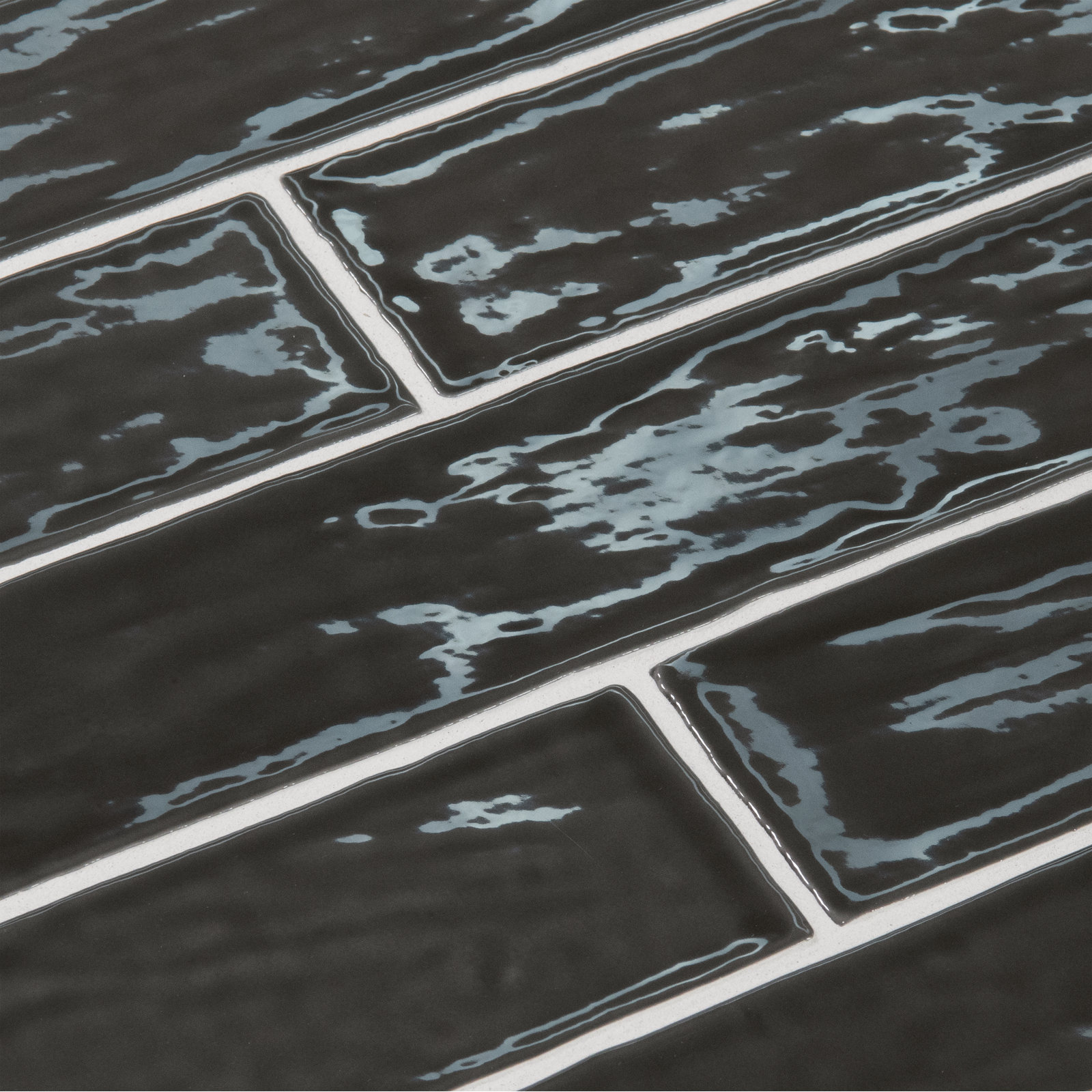 Marin 2.5" x 10" Porcelain Subway Tile, Black Sea