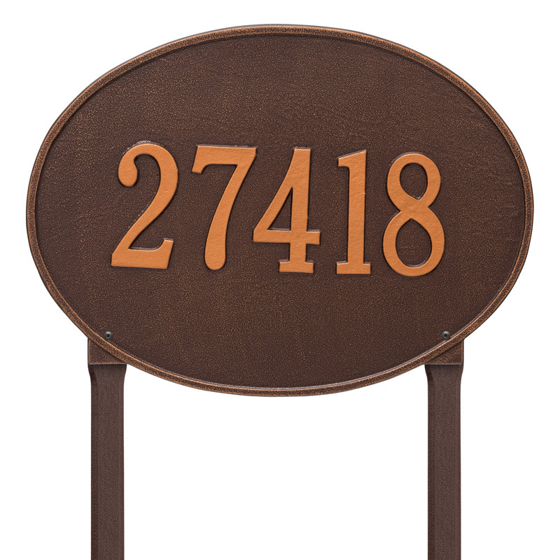 Plaque d'adresse sur 1 ligne Hawthorne, Cuivre antique, Oui