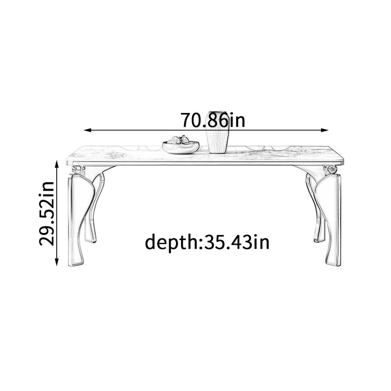Table en acier inoxydable Premium Premium, H 29,52 po x L 70,86 po x l 35,43 po