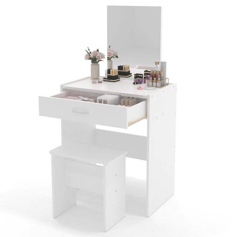 Ensemble de coiffeuse avec miroir et tabouret