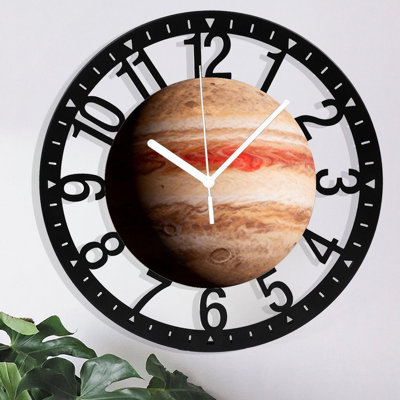 Horloge murale ronde en fer 10 po avec mouvement à quartz silencieux, chiffres romains, impression UV