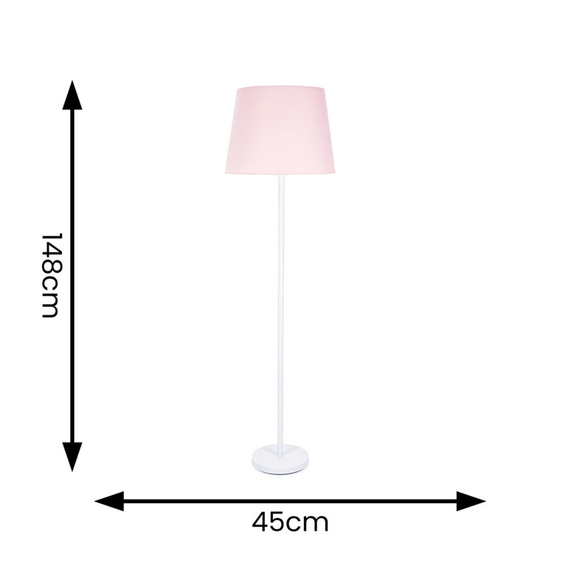 Rinnah 148cm Matte Traditional Floor Lamp, Pink