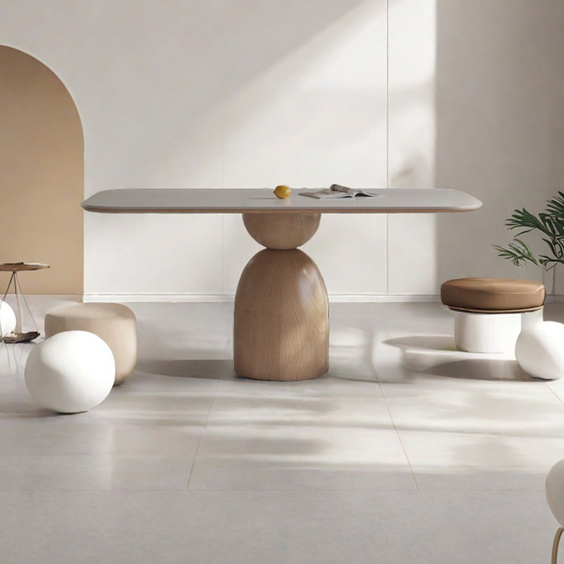 Table de salle à manger en ardoise de style crème, H 29,52 po x L 59,05 po x l 31,49 po