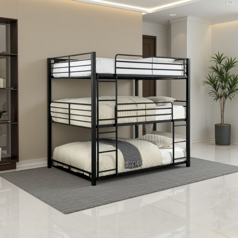 Lit double superposé au dessus d'un lit double Aloyse