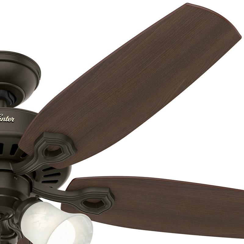 132cm Ceiling Fan with Light Kit, Brazilian Cherry/Yellow Walnut, New Bronze