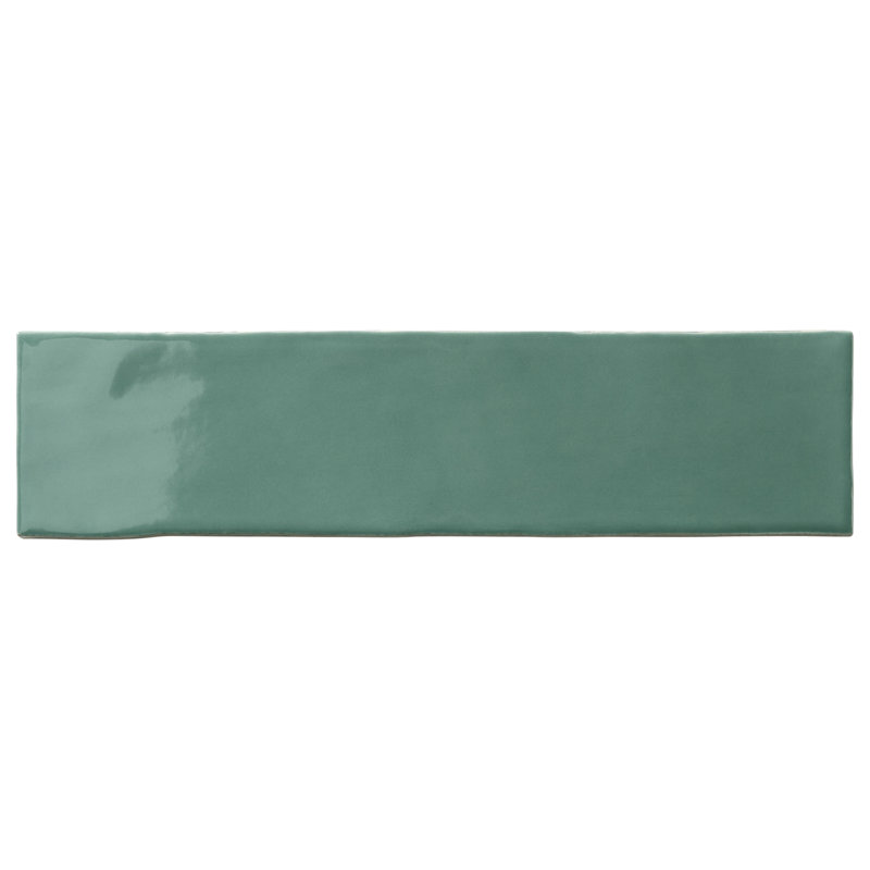 Barcelona 3 in. x 12 in. Polished Ceramic Subway Wall Tile (10.76 Sq. Ft. / Case), Green Lake