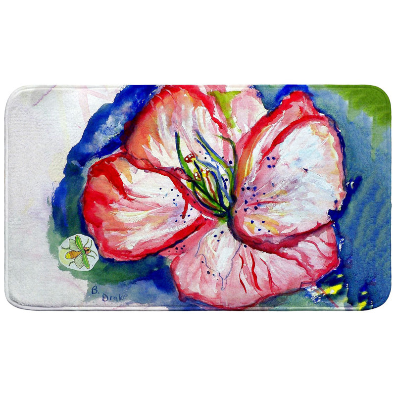 Tapis de bain Hibiscus, Simple - L 18 po x l 30 po