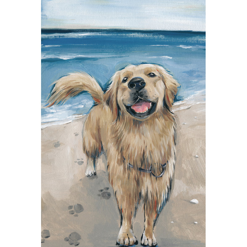 «Happy Doggie» par Parvez Taj, reproduction sur toile tendue, H 36 po x l 24 po x P 1,5 po
