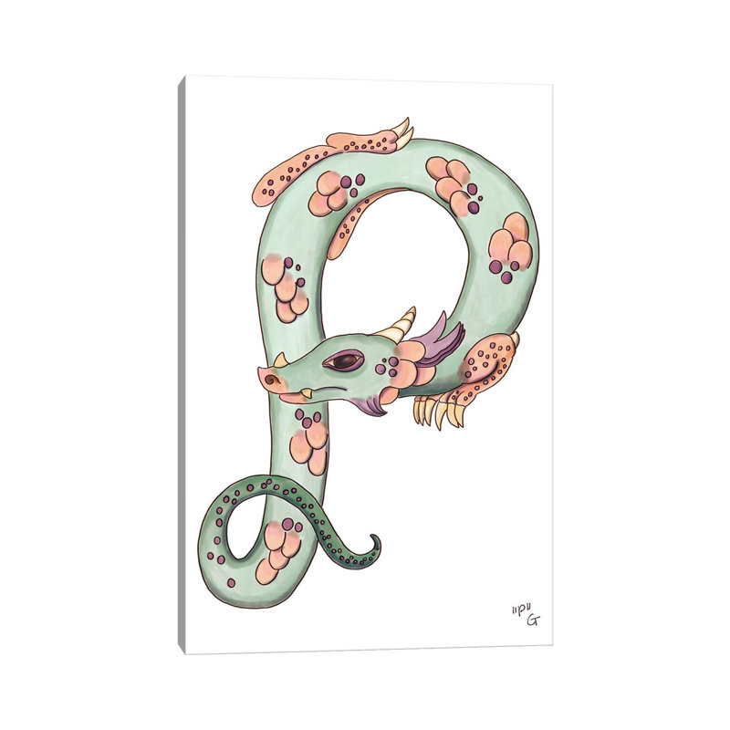 Monster Letter P by Might Fly Art & Illustration - Wrapped Canvas Print, 101.6 cm H x 66.04 cm W x 3.175 cm D