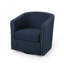 Fabric Upholstered Barrel Chair with Metal Base