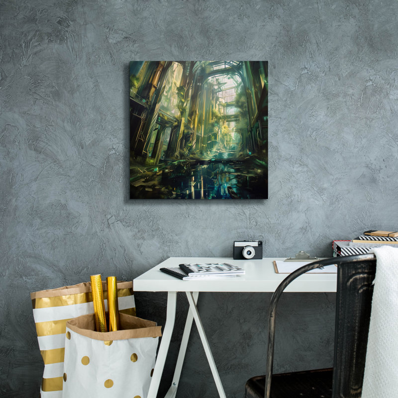 Art mural en toile Winston Porter «The Overgrown Metropolis» par r3darch0n, 18 po x 18 po