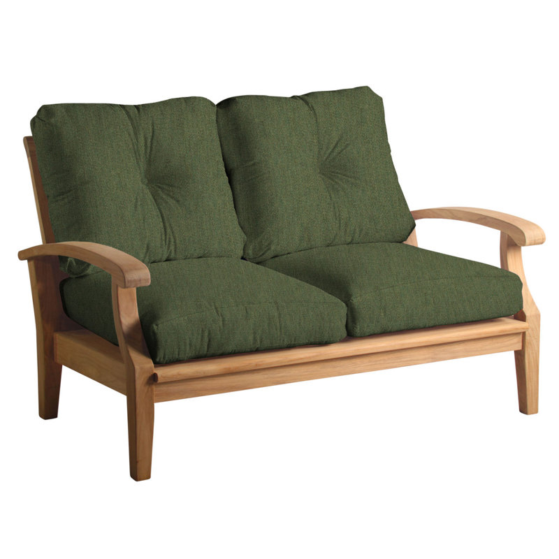 Causeuse en teck avec coussins Sunbrella Lowery, Fougère