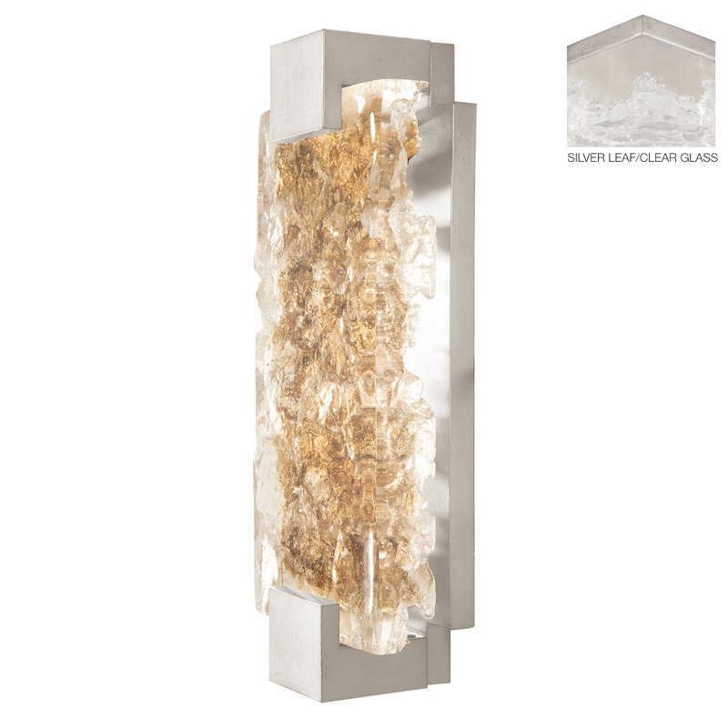 Terra 2 - Light LED Flush Mounted Sconce, Silver, 11.75" H x 6.25" W x 3.5" D, Rake Clear
