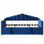 Lit de jour rembourré simple avec lit gigogne escamotable à hauteur réglable et port de charge USB et Type-C, structure de lit de jour avec 2 poches latérales, aucun sommier nécessaire, bleu