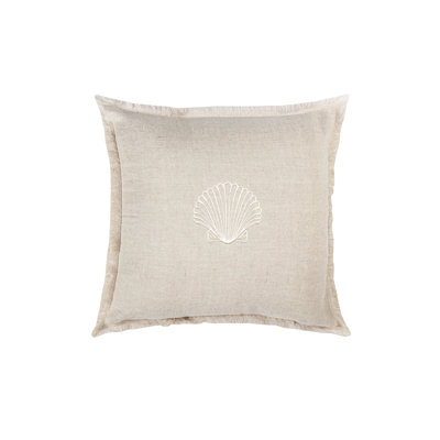 Seashell Linen Fringe Pillow