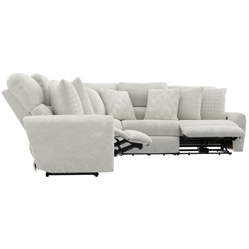 Canapé modulaire inclinable 3 pièces Julieza, Polyester beige