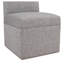 Chaise à roulettes Della Modern capitonnée, couleur gris cendré, avec poignée en nickel