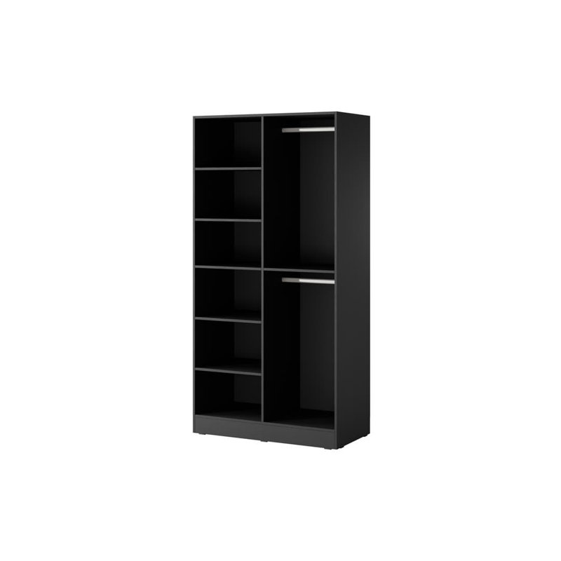 2 Door Manufactured Wood Wardrobe, Black