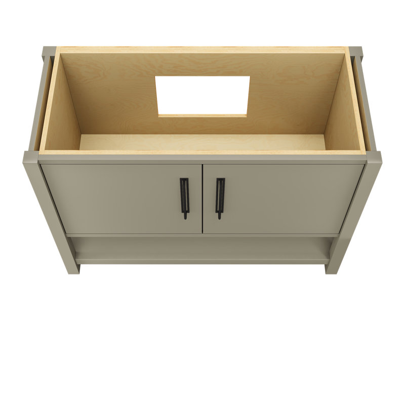 Kiawah Single Bath Vanity, French Olive, Matte Black, 48"