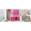 Lit mezzanine avec tente et tour à glissière rose-815665288