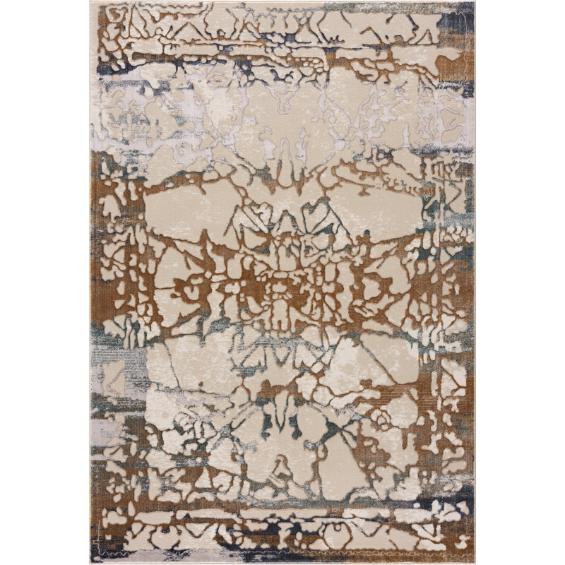 Tapis décoratif abstraite beige Delgado, Rectangle 8 pi x 11 pi
