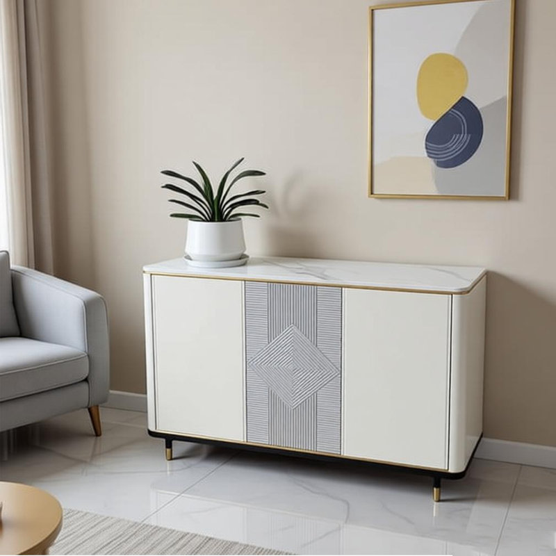 Armoire d'entrée de style italien, Cream/Grey/White