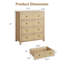 Armoire de rangement en rotin tissé à 4 tiroirs, grand rangement en chêne de 37 pouces pour le salon, le couloir ou le placard