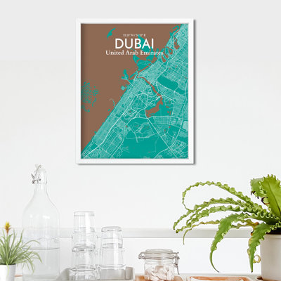 " Dubai United Arab Emirates City Map " Mixed Media Print